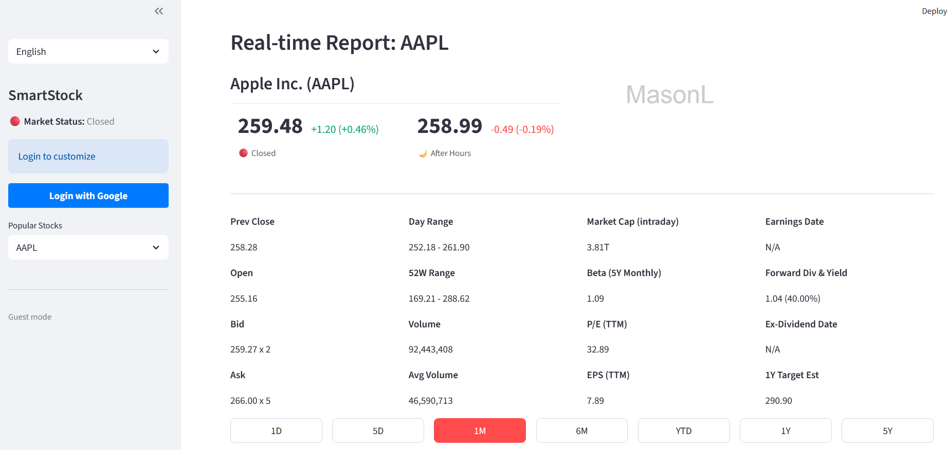 SmartStock — AI-Powered Stock Analysis Terminal